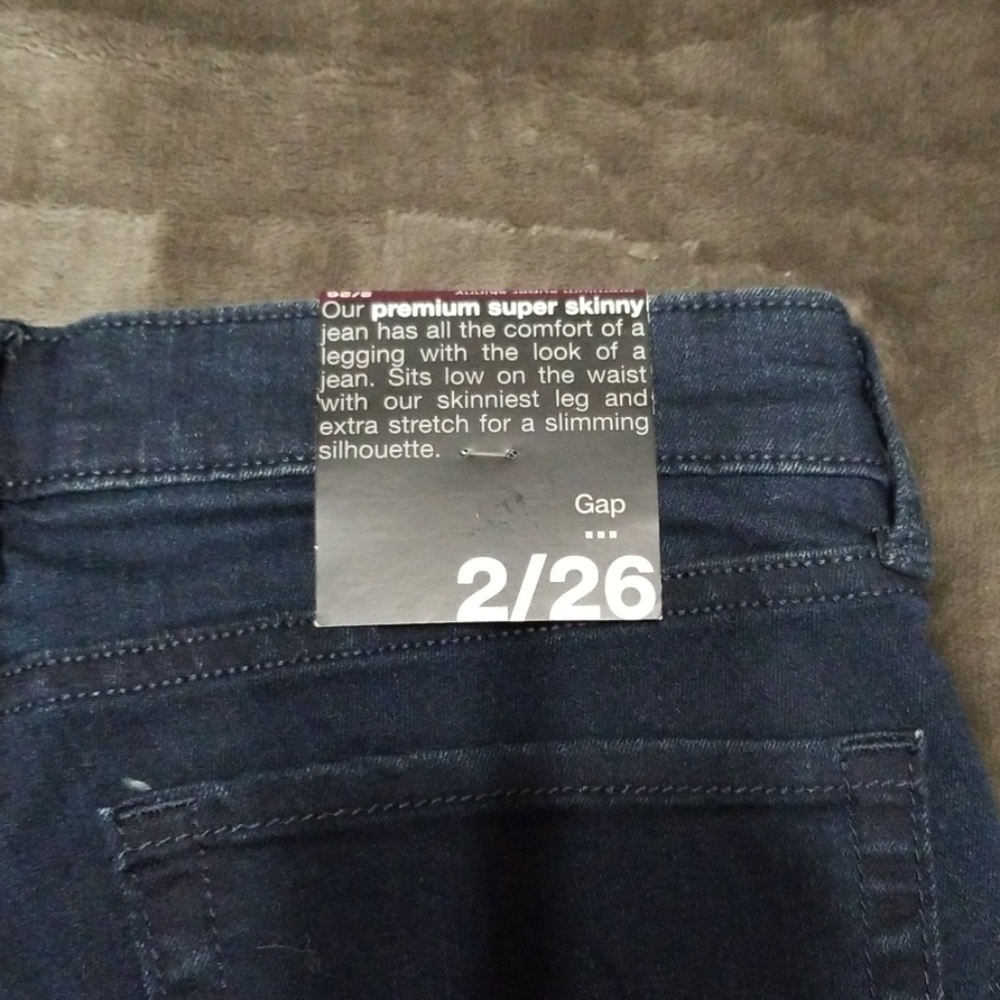 GAP PREMIUM SUPER SKINNY DARK WASH STRETCH JEANS - Picture 5 of 7